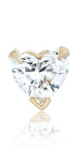 Load image into Gallery viewer, Single Diamond Heart Stud Earring