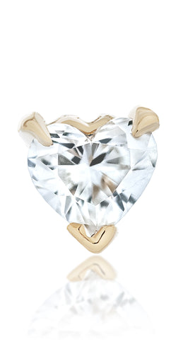 Single Diamond Heart Stud Earring
