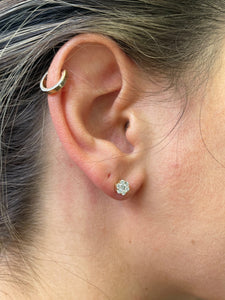 Small Diamond Flower Stud Earrings