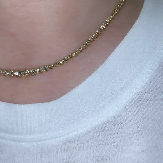 Dainty 3 Diamond Riviera Necklace - Video