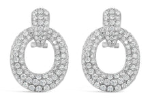 Load image into Gallery viewer, White Gold Small Diamond Door Knocker Earrings