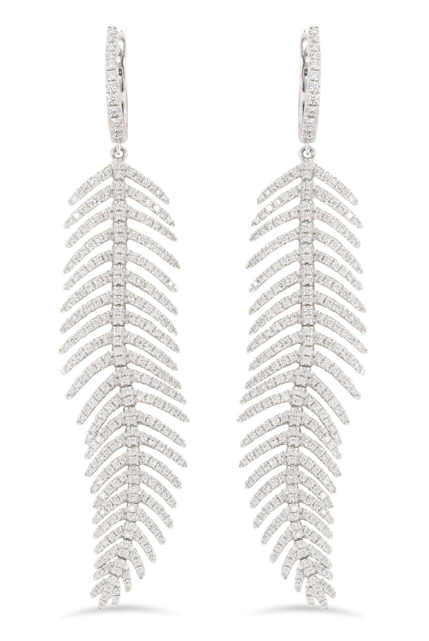 Medium Feather Diamond Earrings