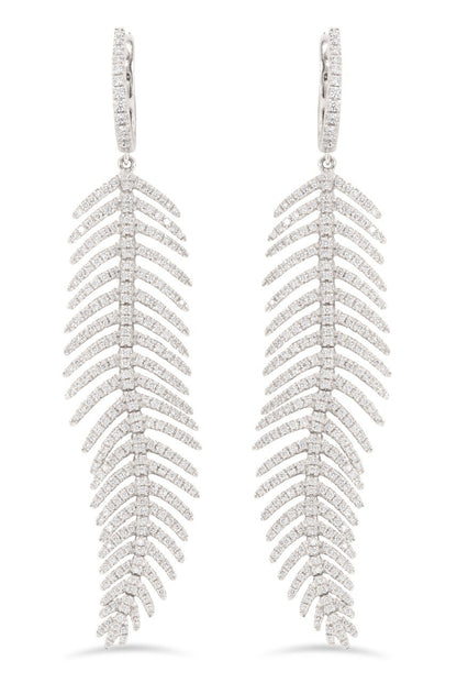 Medium Feather Diamond Earrings