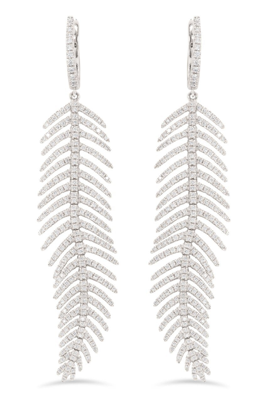 Medium Feather Diamond Earrings – Nicole Rose Fine Jewelry