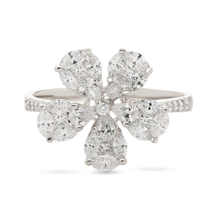 Diamond Flower Illusion Ring