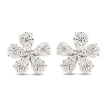 Load image into Gallery viewer, Diamond Flower Illusion Earrings