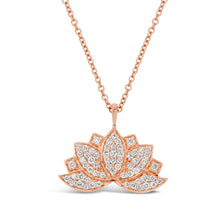 Load image into Gallery viewer, Diamond Lotus Flower Pendant