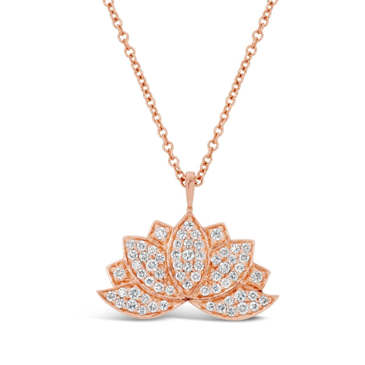 Diamond Lotus Flower Pendant