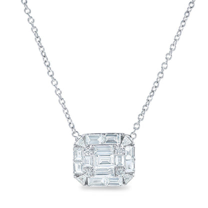 Round and Baguette Diamond Pendant