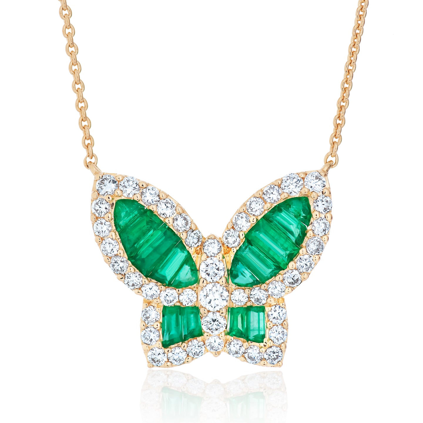 Extra Large Emerald and Diamond Butterfly