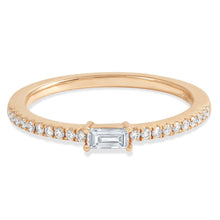 Load image into Gallery viewer, Rose Gold Round and Baguette Diamond Ring