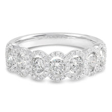 Load image into Gallery viewer, White Gold Oval Halo and Round Diamond Band
