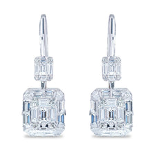 Load image into Gallery viewer, Round and Baguette Diamond Earrings