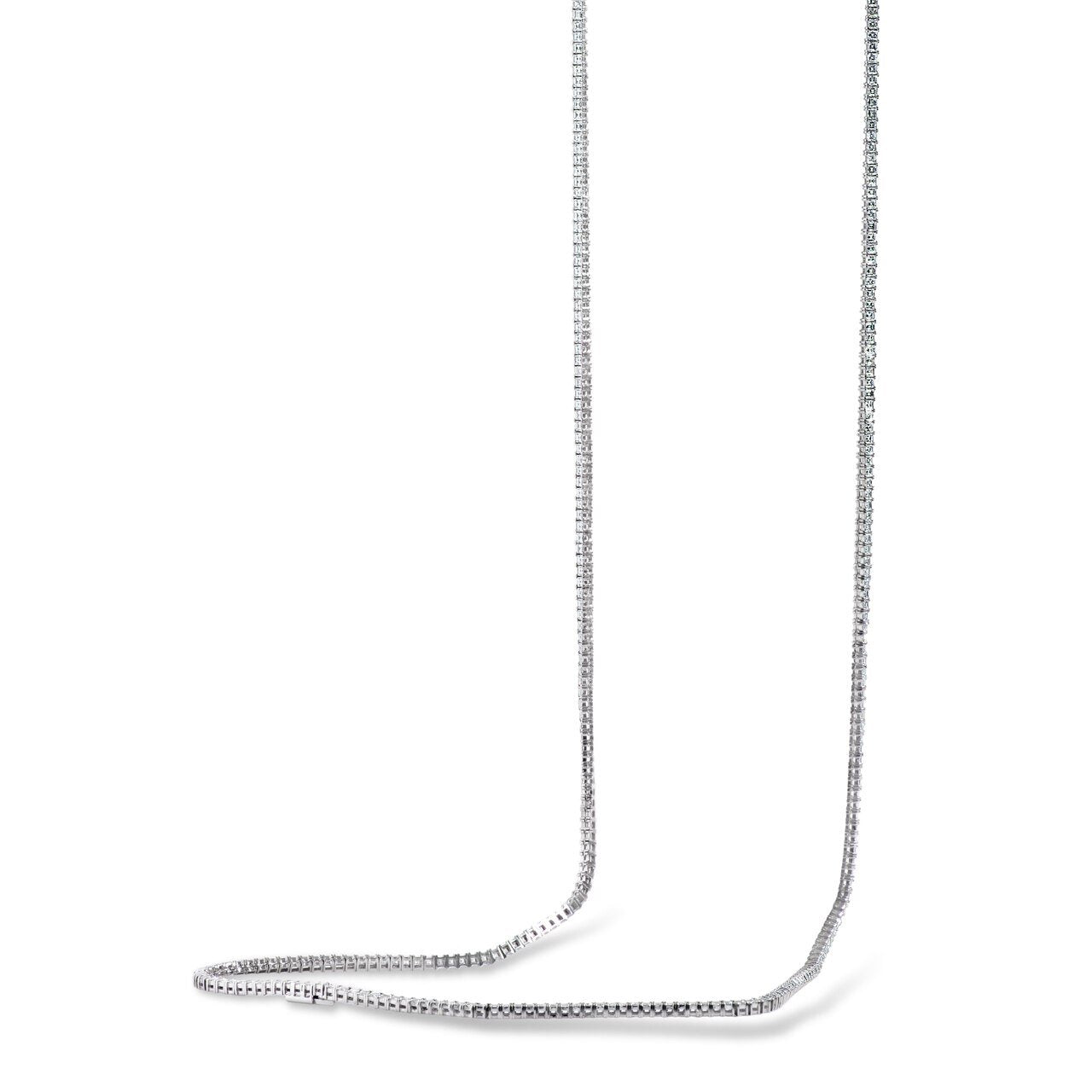 Necklaces and Pendants - Asscher Cut Diamond Graduated Tennis Necklace 14  tcw. - NK44