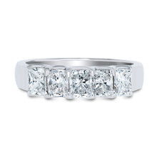 Load image into Gallery viewer, 5 Stone Radiant Cut Diamond Band