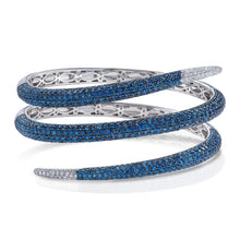 Load image into Gallery viewer, Sapphire and Diamond Snake Cuff Bracelet