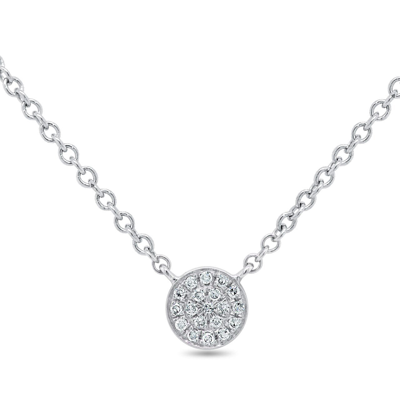 Mini Diamond Pave Disc Pendant