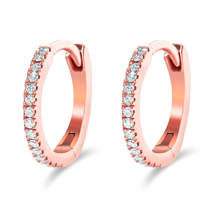 14K Gold Mini Diamond Hoops