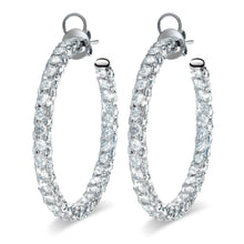 Load image into Gallery viewer, Rose Cut Inside Outside Diamond Hoops