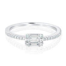 Load image into Gallery viewer, Baguette and Round Diamond Dainty Ring