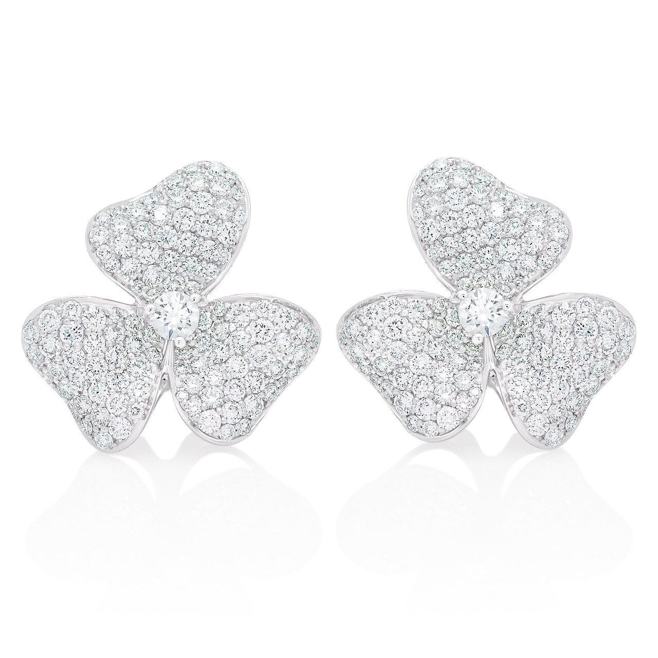 Diamond Flower Earrings