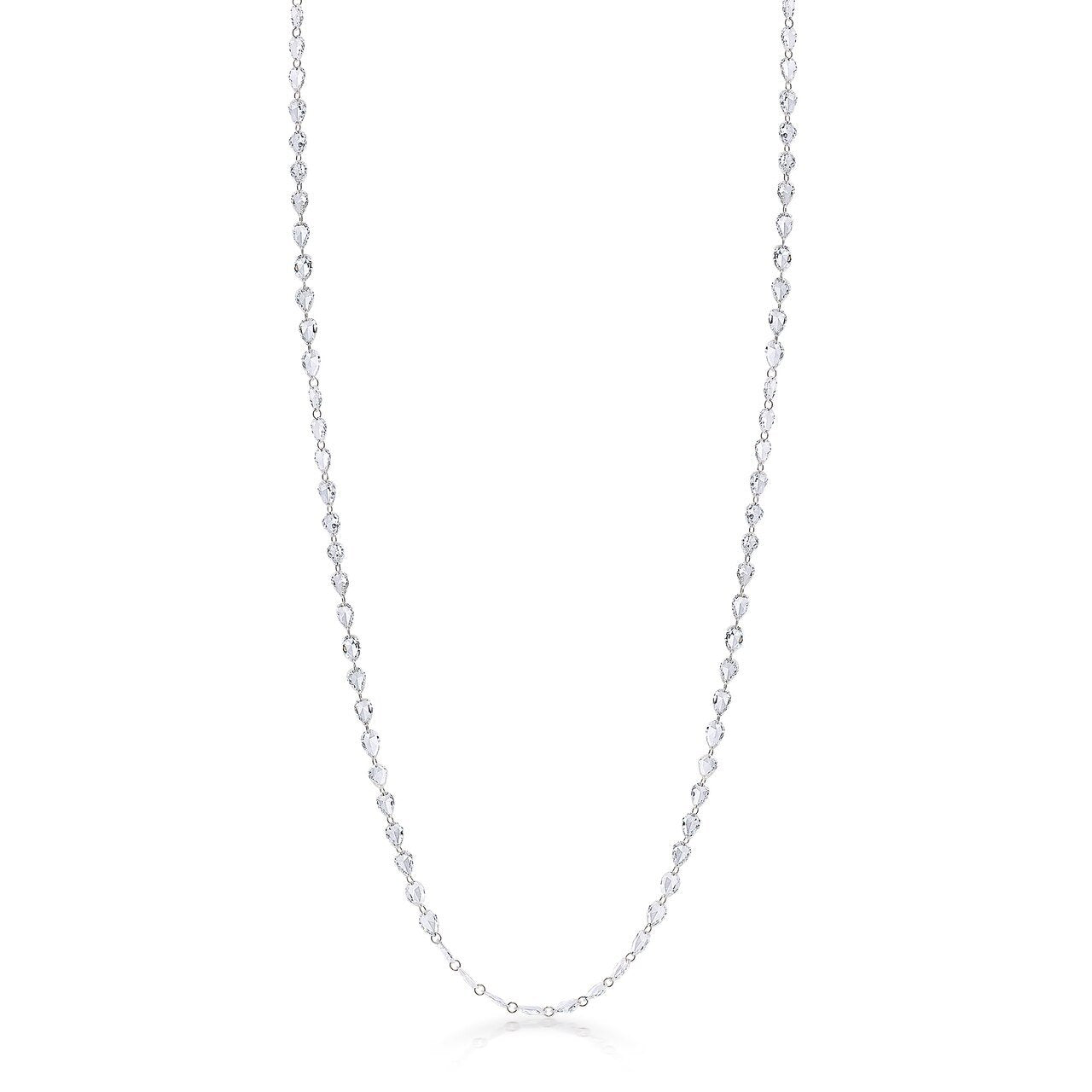 Rose Cut Pear Diamond Necklace 16"