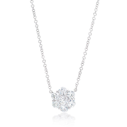 Petite Diamond Flower Pendant