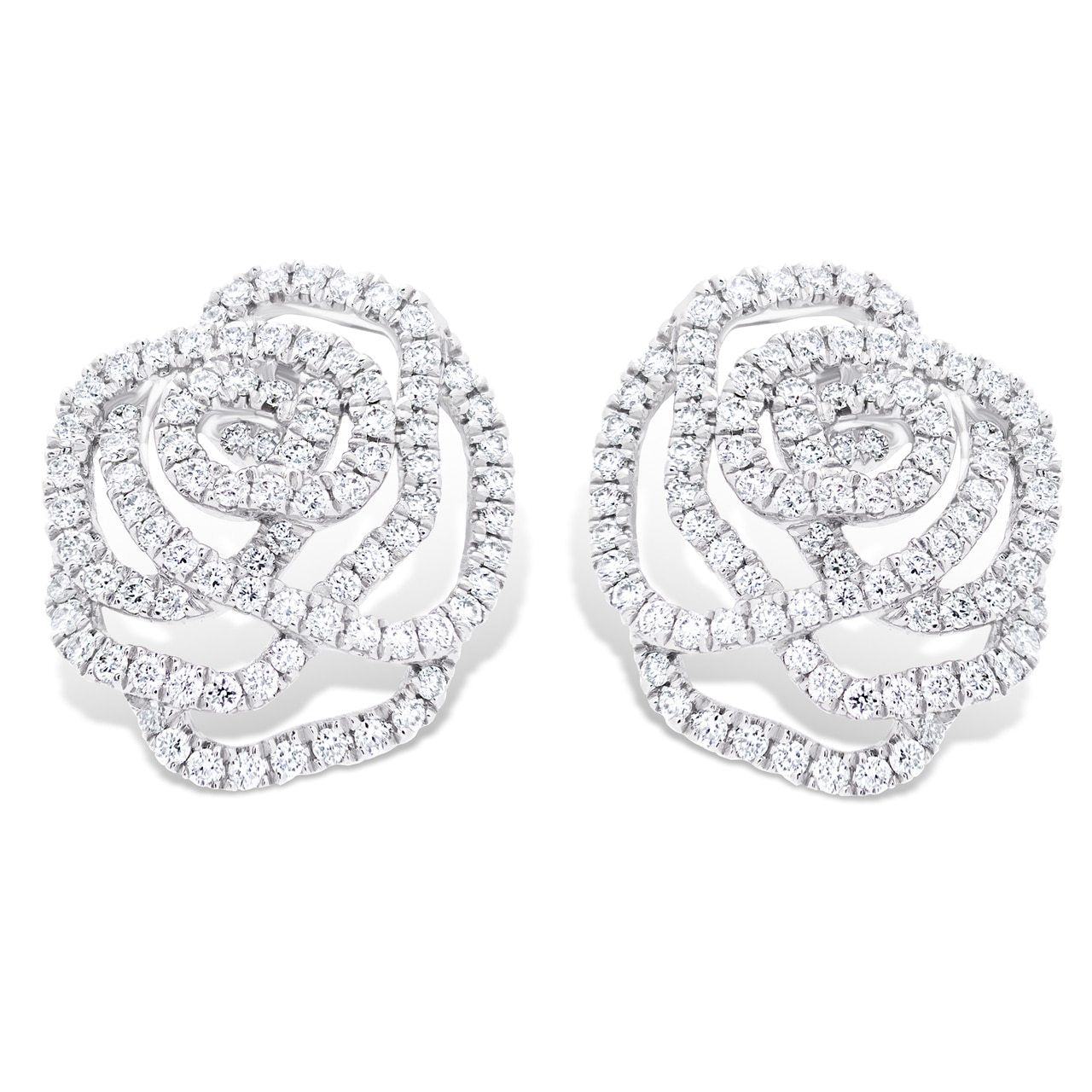 Diamond Rose Earrings