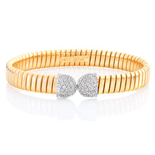 Load image into Gallery viewer, Yellow Gold Diamond Flex Cuff Bracelet