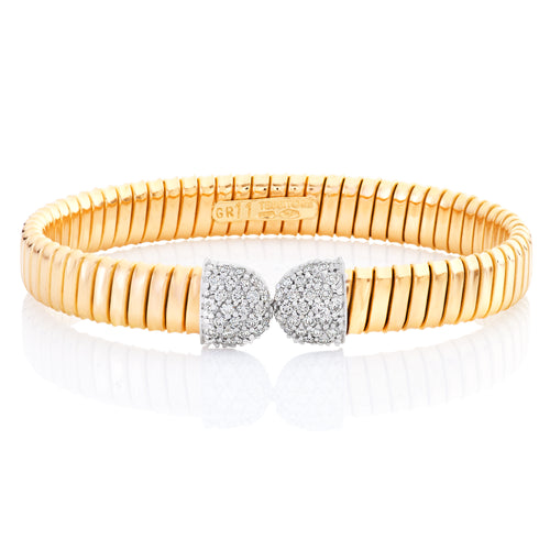 Yellow Gold Diamond Flex Cuff Bracelet