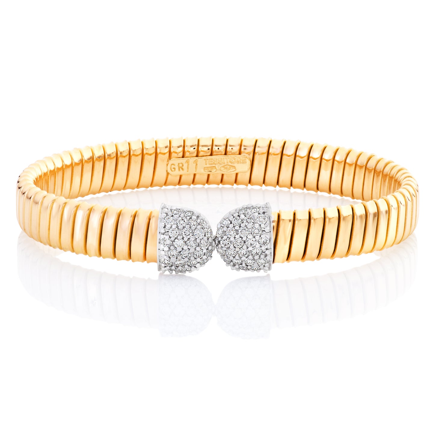 Yellow Gold Diamond Flex Cuff Bracelet