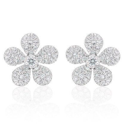 Diamond Small Flower Earrings