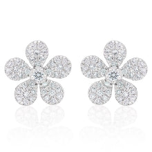 Load image into Gallery viewer, Diamond Small Flower Earrings