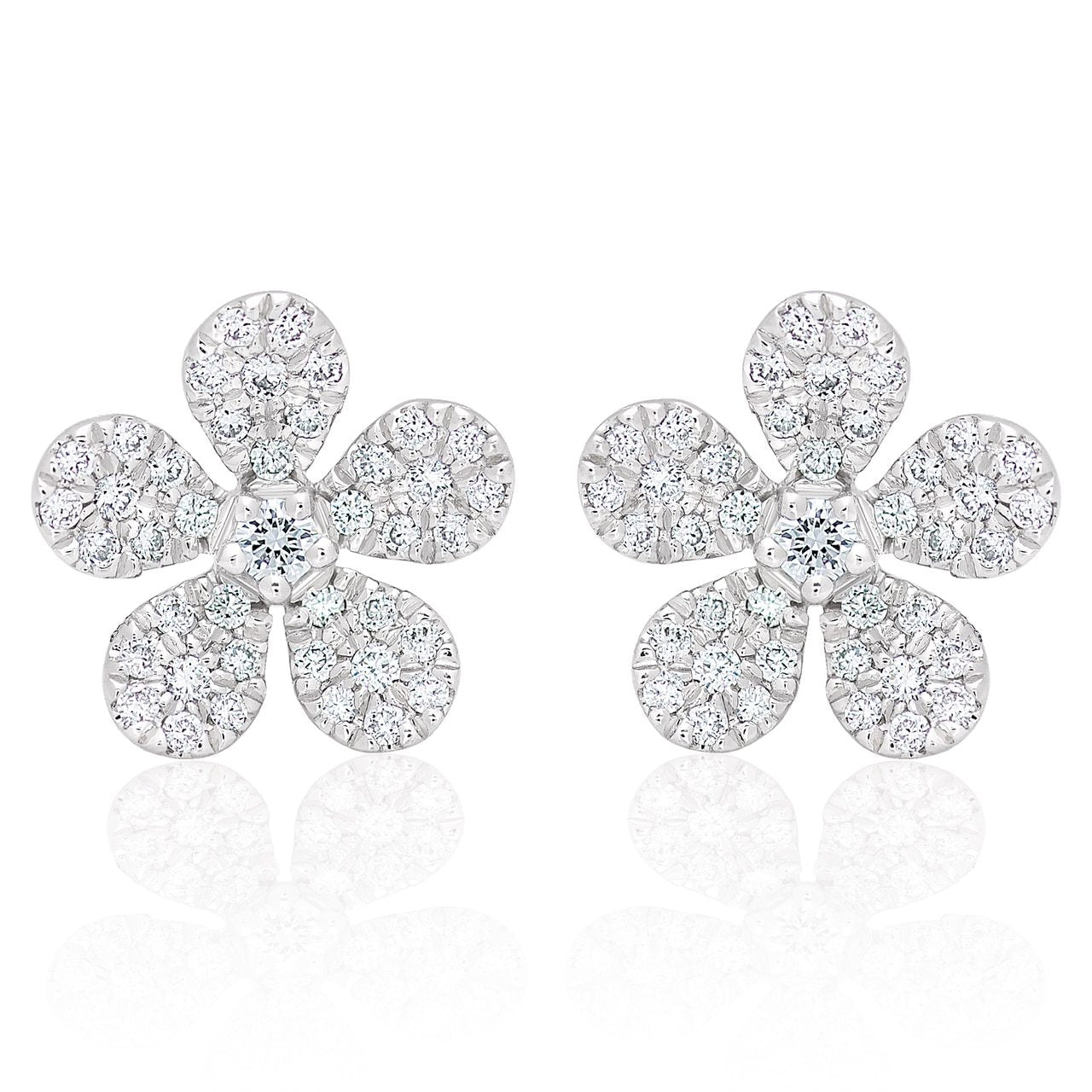 Diamond Small Flower Earrings