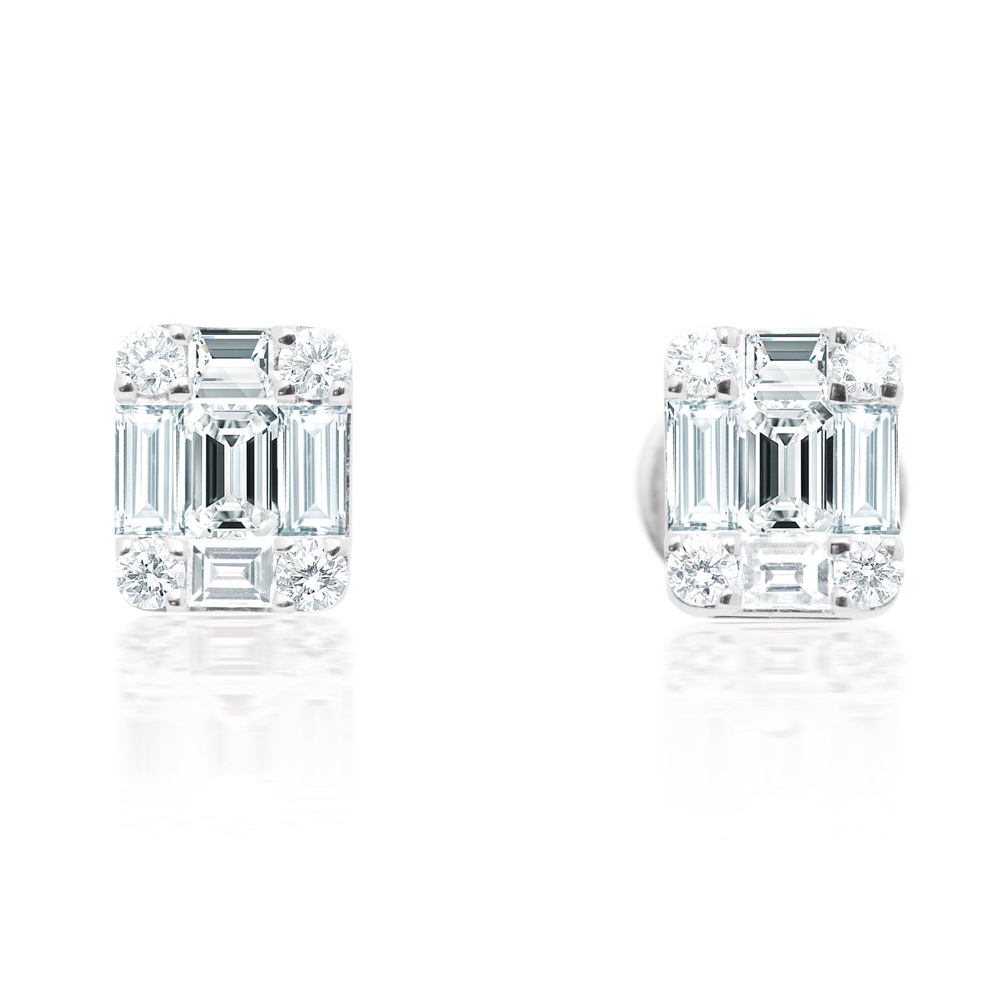Petite Illusion Diamond Stud Earrings