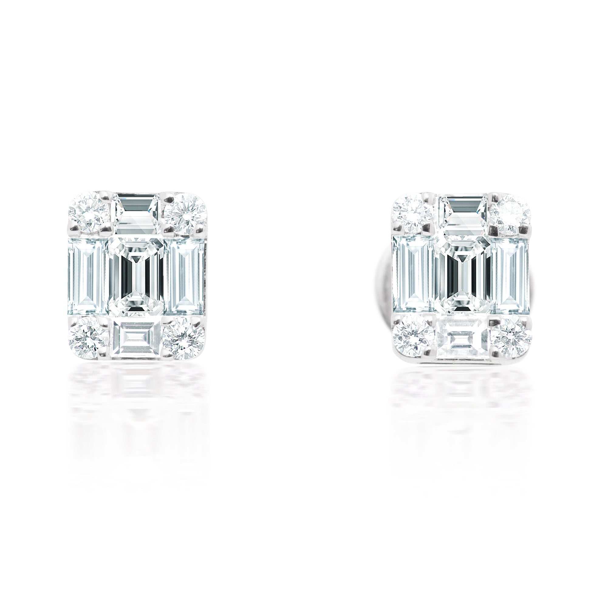 Petite Illusion Diamond Stud Earrings