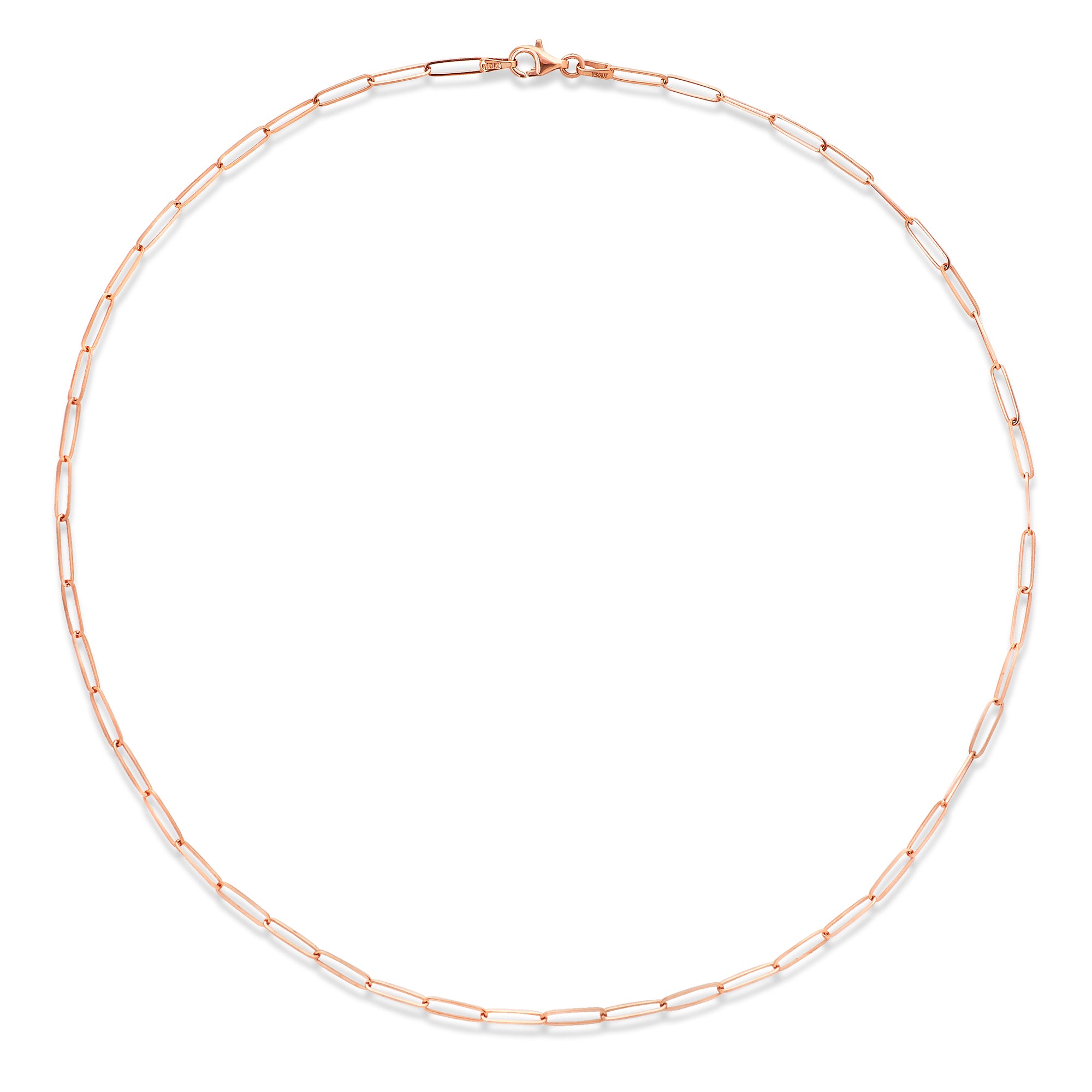 Buy 14k Yellow Or Rose Gold Solid Paper Clip Chain 16-30 Inch 3mm Online at  SO ICY JEWELRY