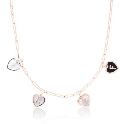Initial Heart Charm Necklace