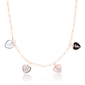 Initial Heart Charm Necklace