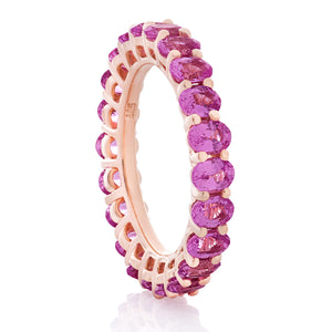 Pink Sapphire Oval Band - Two