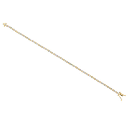 Dainty 1 Diamond Tennis Bracelet - Yellow