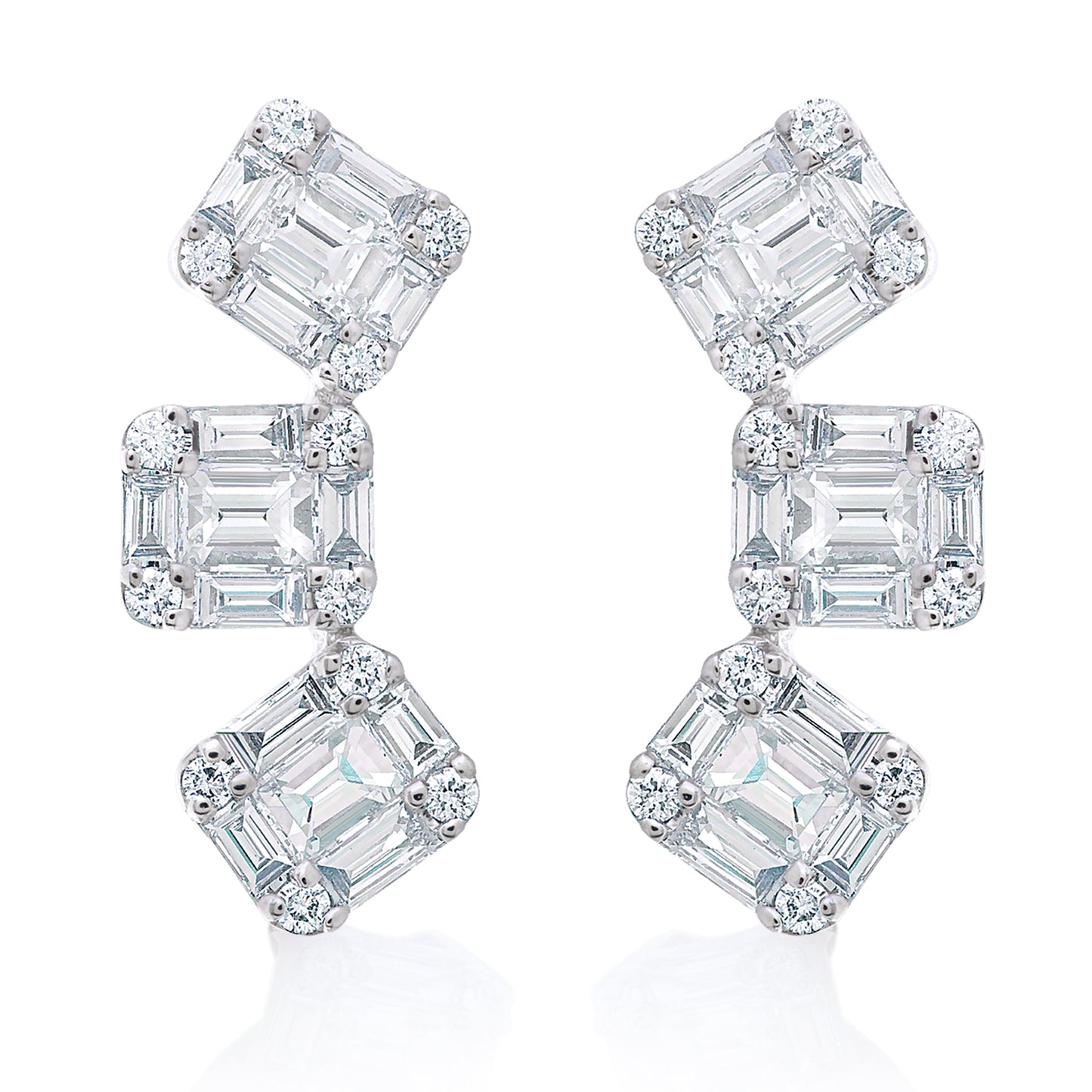 Illusion Diamond Ear Climber Earrings