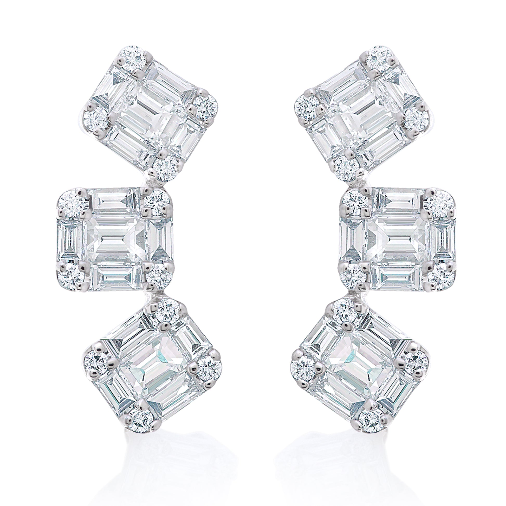 Illusion Diamond Ear Climber Earrings