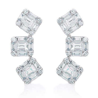 Illusion Diamond Ear Climber Earrings