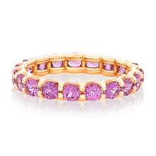 Load image into Gallery viewer, Round Pink Sapphire Shared Prong Eternity Band