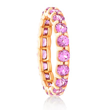 Load image into Gallery viewer, Round Pink Sapphire Shared Prong Eternity Band Two