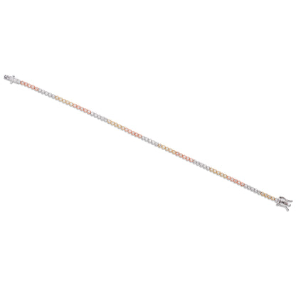 Dainty 1 Tri Color Diamond Dainty Tennis Bracelet