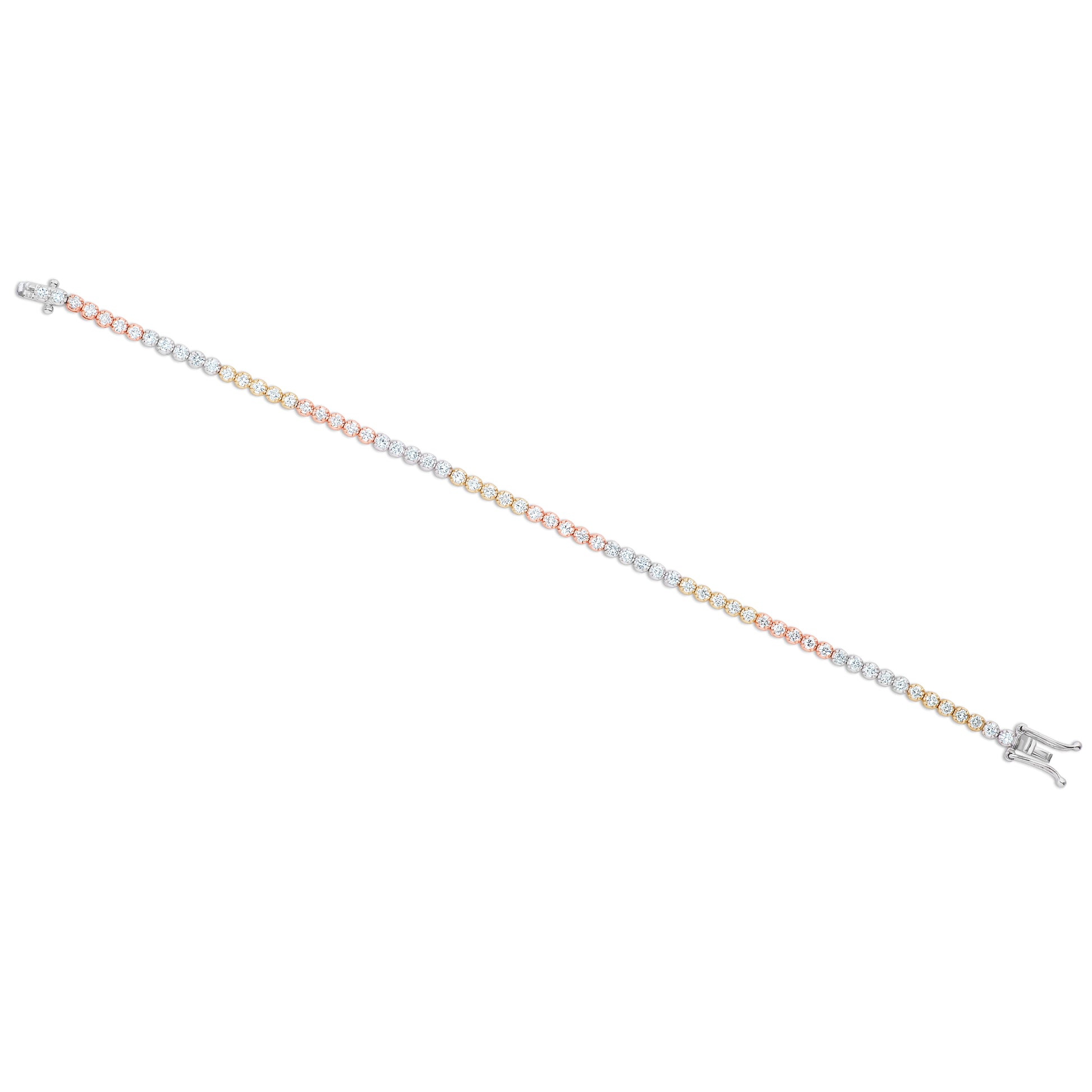 Dainty 2 Tricolor Diamond Tennis Bracelet