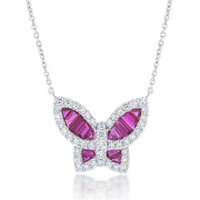 Load image into Gallery viewer, Large Ruby and Diamond Butterfly Pendant 2