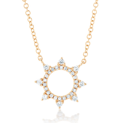 Open Sun Burst Diamond Pendant